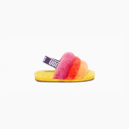 UGG Rainbow Fluff Yeah - Tøfler Småbarn - Gul Multicolor (NO-B602)